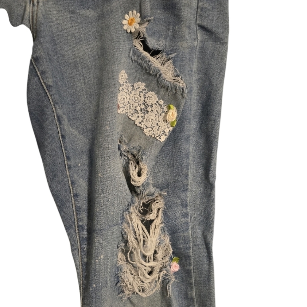 Upcycled Hand Crafted Boho Patchwork On Judy Blue… - image 3